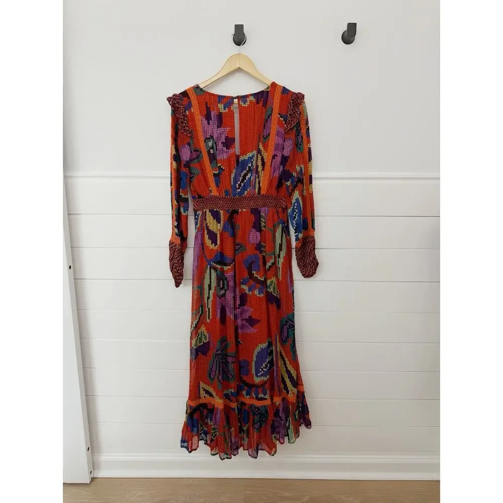 Women’s Anthropologie Tropical Maxi Dress Colorful Size Small S - Picture 9 of 9